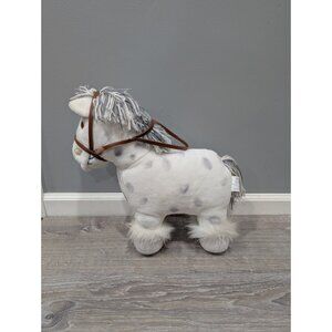 Vintage Cabbage Patch Kids Pony Plush Horse Stuffed Appaloosa Doll White Gray